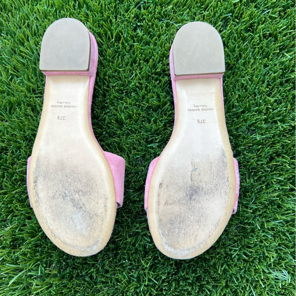 Mansur Gavriel Suede Flat Sandal Slides in Blush Pink size 7.5 - Picture 8 of 11